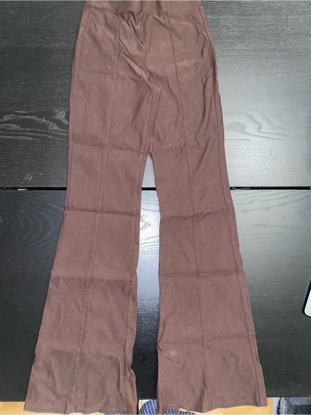Garage Chocolate Brown Ribbed Waistband Pants